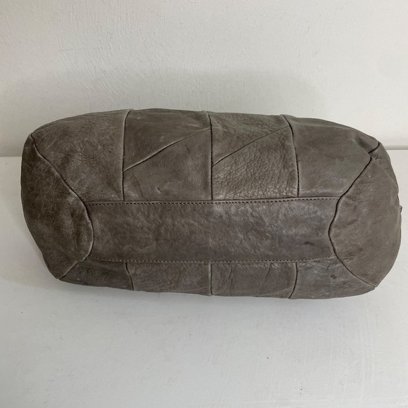 ABRO Distressed Leather Patchwork Boho Hobo Shoulder Bag - Picture 13 of 14